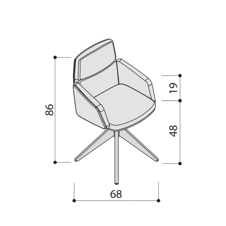 Chaise de réuion en cuir et avec piétement en bois massif - Lead - 141 096 2