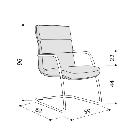 Chaise conférence luge en cuir véritable - Scena - Las Mobili 2