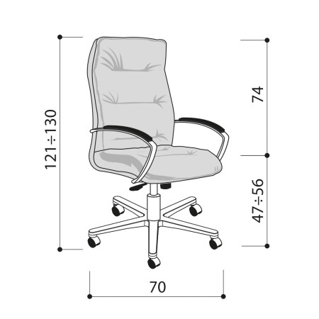 Chaise de direction grand confort en cuir véritable - Formen - 145 474 2