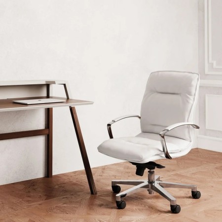 Chaise de réunion en cuir très confortable sur roulettes - Formen - Las Mobili