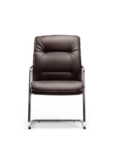 Siège de réunion piétement luge en cuir confortable - Formen - Las Mobili