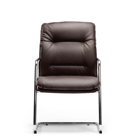 Siège de réunion piétement luge en cuir confortable - Formen - Las Mobili