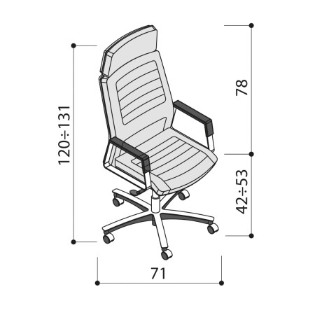 Chaise de direction en cuir coloré - Neochair - Las Mobili 2
