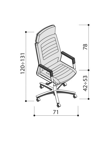 Dimensions - chaise de direction en cuir coloré - Neochair - Las Mobili
