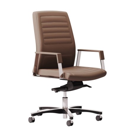 Chaise en cuir avec des surpiqures et avec des accoudoirs design - Neochair - Las Mobili