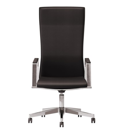 Fauteuil de direction en cuir avec dossier réglable en hauteur - Athena - Las Mobil 