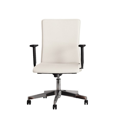 Chaise de bureau en cuir et dossier réglable en hauteur - Athena - Las Mobili