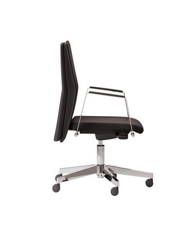 Chaise de conférence design en cuir sur roulettes - Athena - Las Mobili