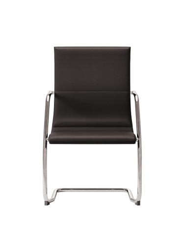 Chaise de conférence piétement luge en cuir design - Athena - Las Mobili