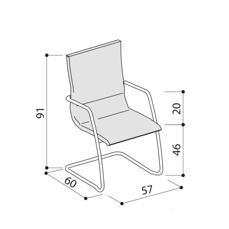 Chaise de conférence piétement luge en cuir design - Athena - Las Mobili 2