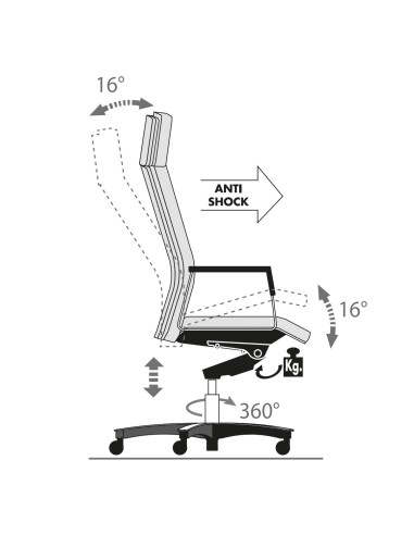 Réglage - Siège de direction en cuir de différentes couleurs - Neochair - Las Mobili