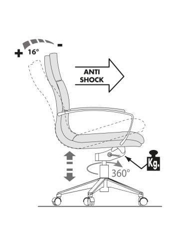 Réglage - Siège de direction pivotant confortable en cuir - Scena - Las Mobili -  140 261