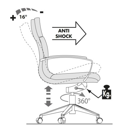 Réglage - Siège de direction pivotant confortable en cuir - Scena - Las Mobili -  140 261