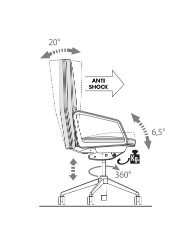 Réglage - Fauteuil de direction en cuir de haute qualité - Lead - Las Mobili - 141 085