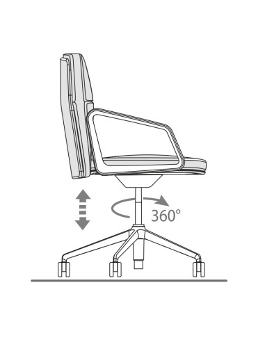 Réglage - Chaise de conférence en cuir et piétement brillant - Lead - Las Mobili - 141 095