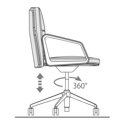 Réglage - Chaise de conférence en cuir et piétement brillant - Lead - Las Mobili - 141 095