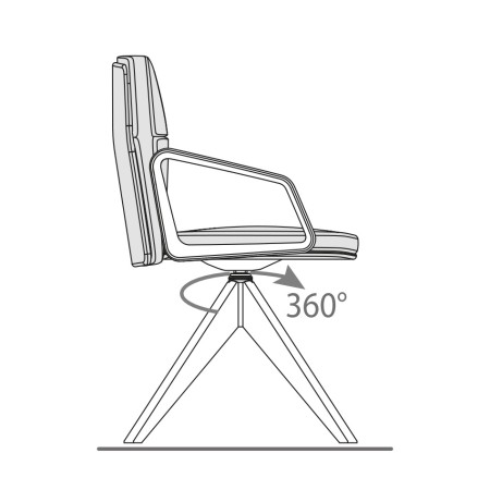 Réglage - Chaise de réuion en cuir avec piétement en bois - Lead - 141 090 - Las Mobili