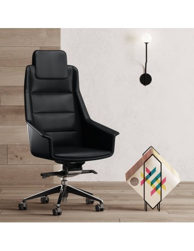 Chaise de direction en cuir au design imposant - Jera