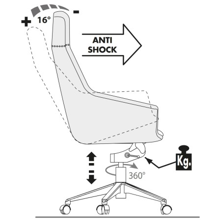 Réglage - Siège de direction en cuir au design imposant - Jera