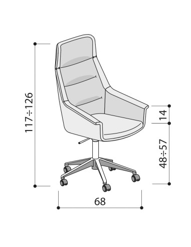 Dimensions - Siège de direction en cuir au design imposant - Jera