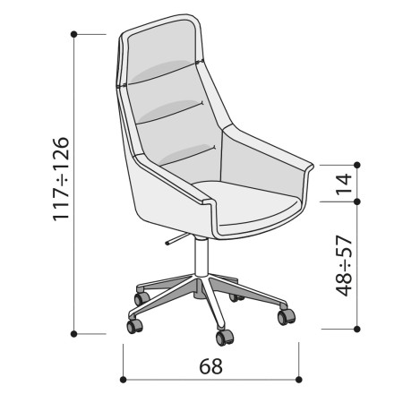 Dimensions - Siège de direction en cuir au design imposant - Jera