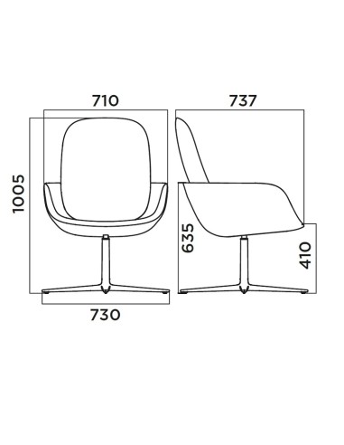 Dimensions Peb Base étoile dossier haut