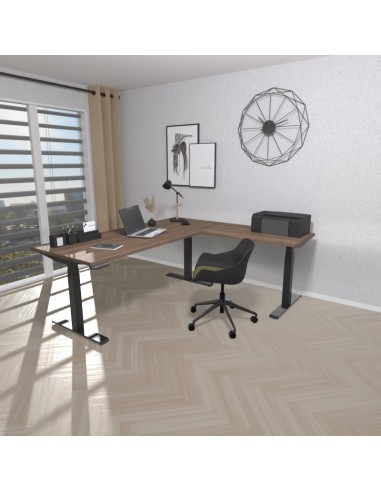 Table électrique d'angle assis-debout - 200x160x80x60