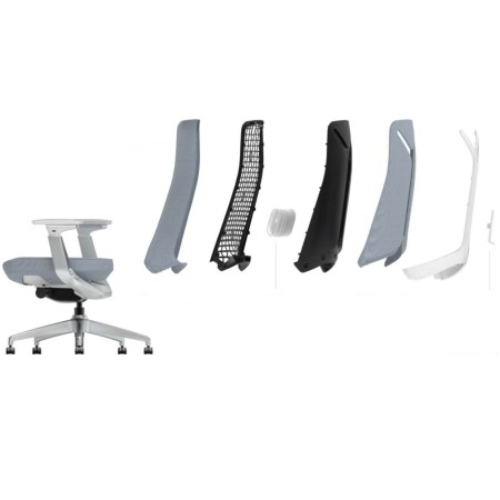 Détails de la composition du dossier de la chaise