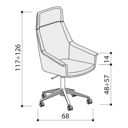 Fauteuli de direction vintage en cuir - Jera - 135 037 GOA 2