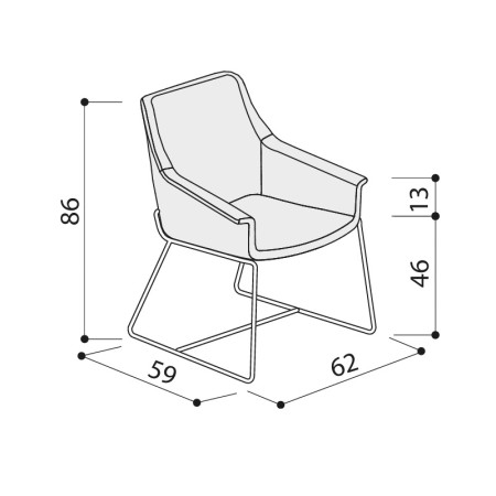 Fauteuil de conférence traineau en cuir - Jera - 135 023 SLF 2