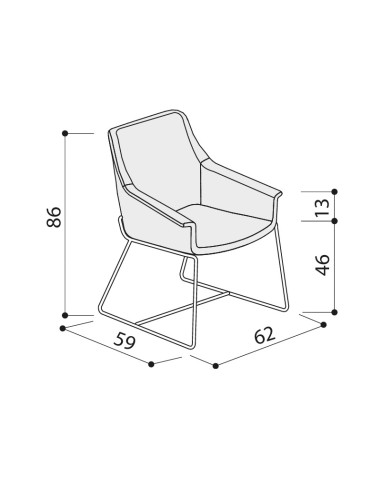 Fauteuil de conférence traineau en cuir - Jera - 135 023 SLF