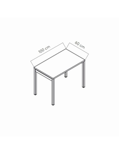 Dimensions Table de bureau L. 100 x 60 cm