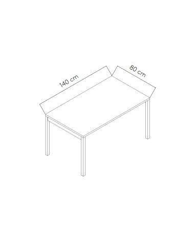 Dimensions Table de bureau L. 140 x 80 cm