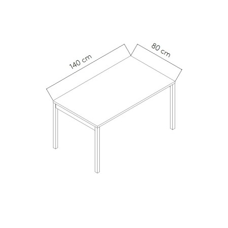 Dimensions Table de bureau L. 140 x 80 cm