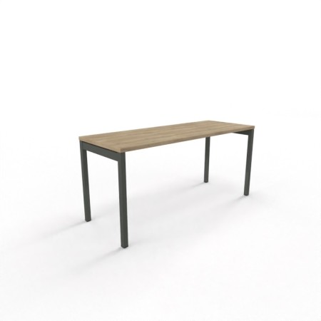 Bureau 160x 60 cm avec plateau chêne naturel et pieds anthracite