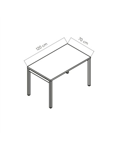 Dimensions Bureau droit  L. 120 x 70 cm - Ogi Y 