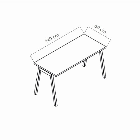 Dimensions Table de bureau L. 140 x 60cm - BOM14 - Suisse