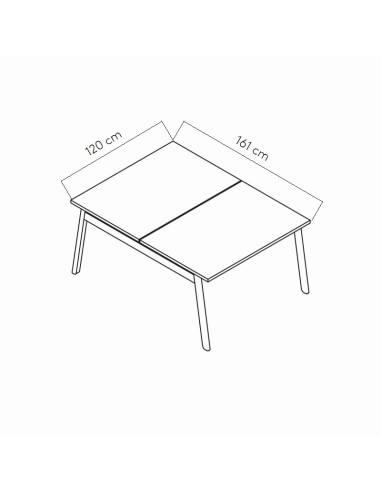 Dimensions Bureau bench bois design - Ogi B - MDD