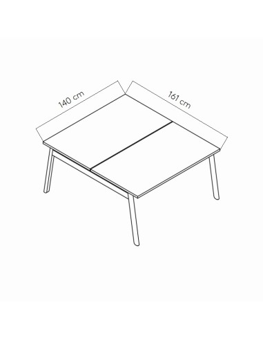 Dimensions Bureau bench bois design - Ogi B - MDD