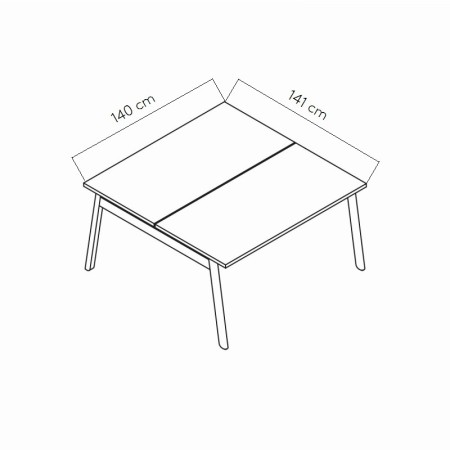 Dimensions Bureau bench bois design - Ogi B - MDD