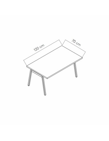 Dimensions Petit bureau compact de travail 120x70cm - BOM22