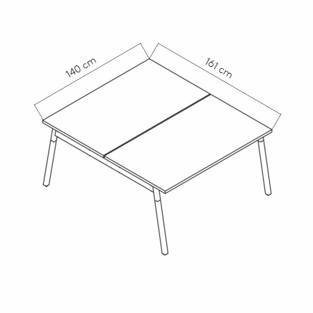 Dimensions Bureau bench design L. 140 x 161 cm