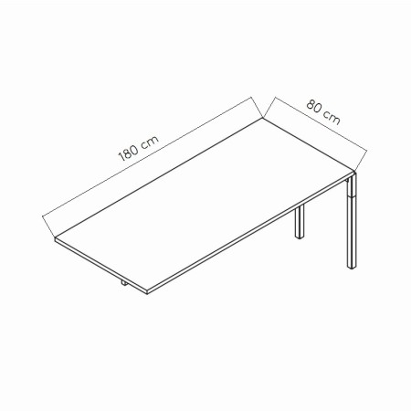 Dimensions Extension de bureau - BOW052L
