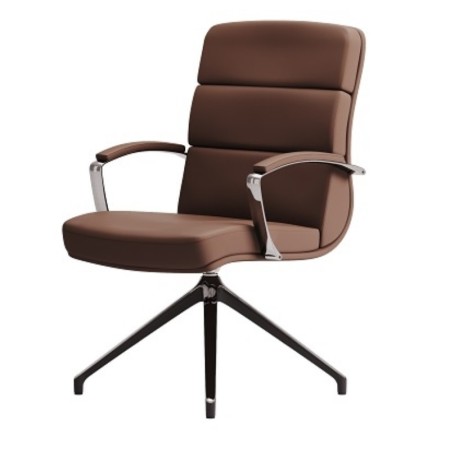 Fauteuil de conférence en cuir avec piétement étoile - Scena - Las Mobili