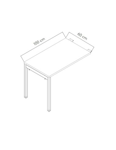 Dimensions Retour de bureau PLY02