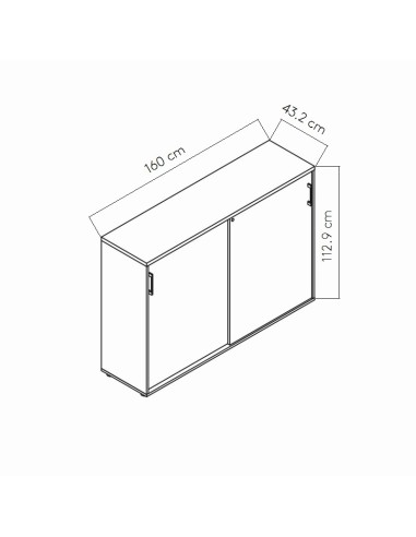 Dimensions Meuble à portes coulissantes - A3P08