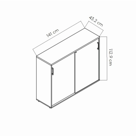 Dimensions meuble à portes coulissantes - A3P14