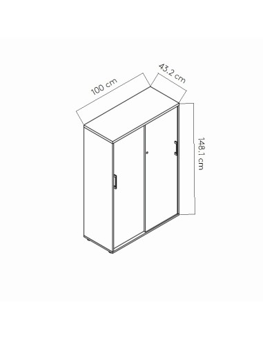Dimensions Rangement à portes coulissantes - A4P05
