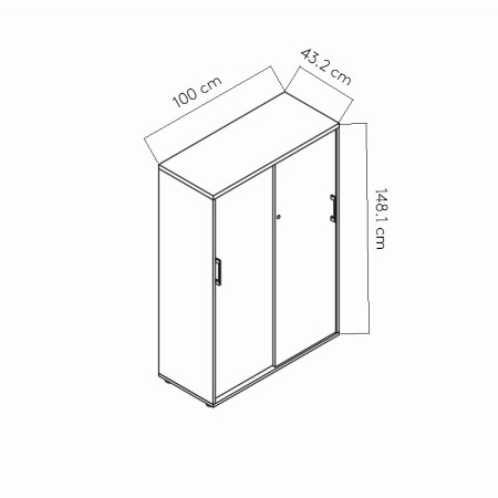 Dimensions Rangement à portes coulissantes - A4P05