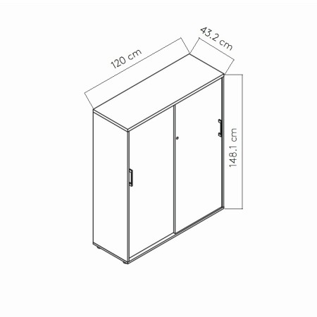 Dimensions Rangement à portes coulissantes - A4P06